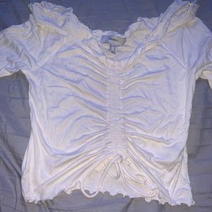 FOREVER 21 CROPPED RUCHED LONG SLEVE (NWT)❄️